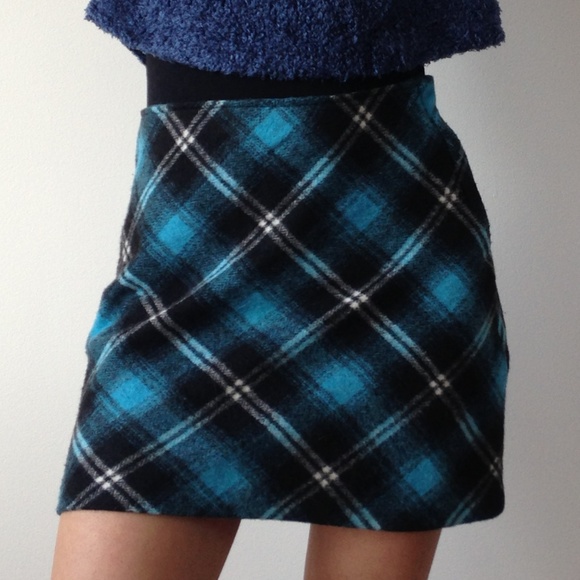 Ann Taylor Dresses & Skirts - Ann Taylor - Diagonal Plaid Blue&Black Skirt
